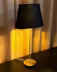 Lampfot Line Guld med Skärm Chintz Oval Svart/Guld H58 cm