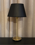 Lampfot Line Guld med Skärm Oval Svart Guld H45 cm