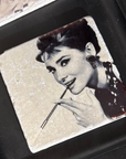 Glasunderlägg marmor Audrey Hepburn