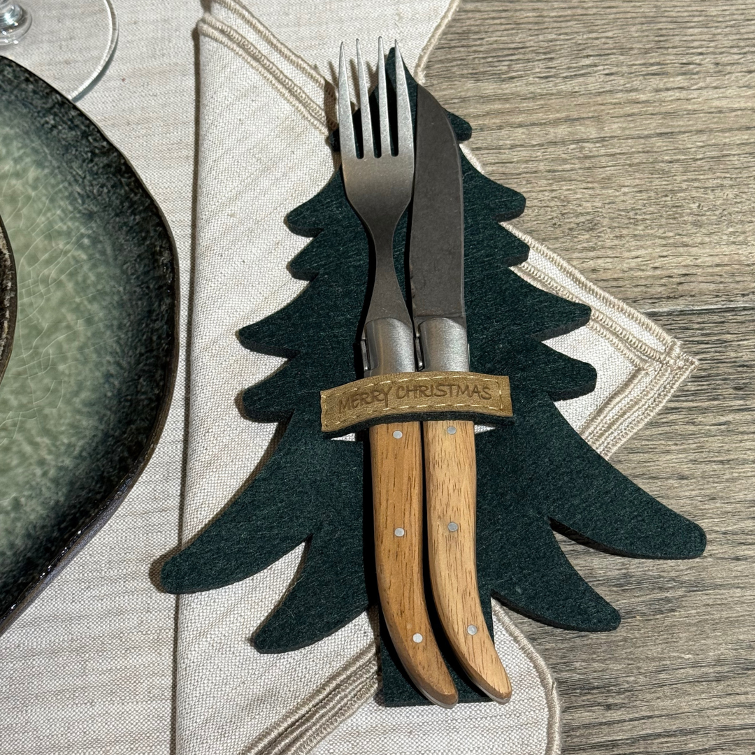 Bestickhållare Jul 4-pack grön