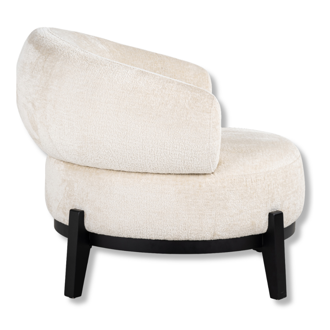 Loungefåtölj Milano vit chenille