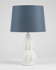 Lampfot Gusso vit med skärm Alice oval blå H60 cm
