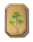 Bricka Handmålad Palm Guld