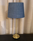 Lampfot Line Guld med skärm oval Sambu blå H60 cm