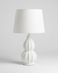 Lampfot Gusso vit med lampskärm Oval vit H57 cm