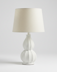 Lampfot Gusso vit med lampskärm Oval vit H57 cm