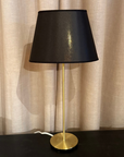 Lampfot Line Guld med Skärm Chintz Oval Svart/Guld H58 cm