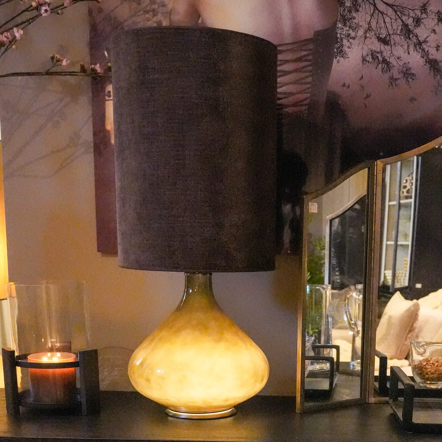 Lampa Flavia Large Svart Budapest Marron Choco