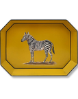 Bricka Handmålad Yellow Zebra