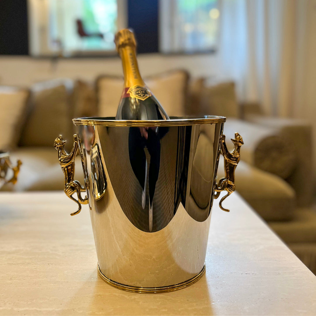 Champagne hink i nickel/guld