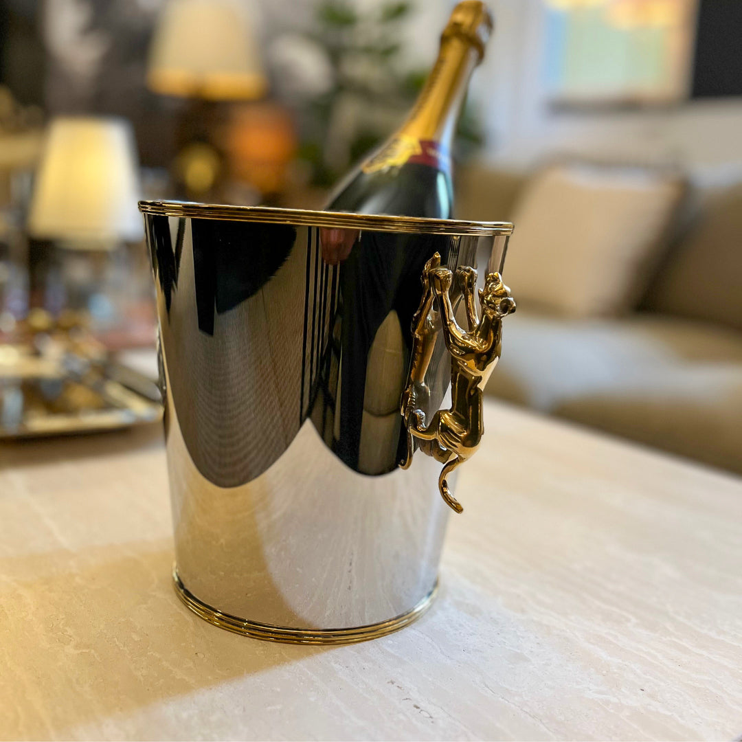 Champagne hink i nickel/guld