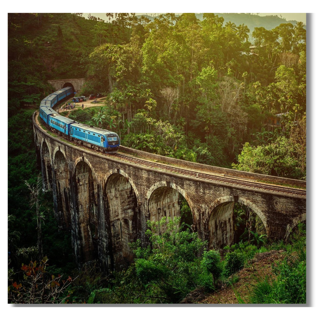 Tavla Aluminium art Train forest