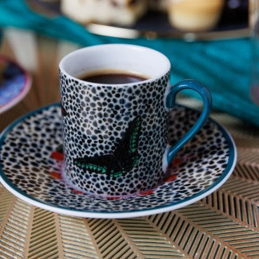 Mikasa x Sarah Arnett Espressokoppar med fat i porslin