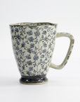 Mugg Blå/Taupe Blomma