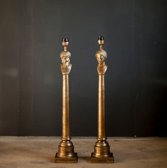 Lampfot Herren & Kvinnan Antik Guld