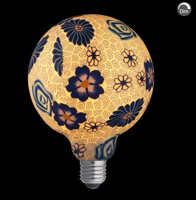 FLOWER BLUE glob 125mm E27 1,6W 2700K dimbar
