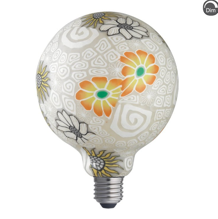 FLOWER GREY glob 125mm E27 1,6W 2700K dimbar