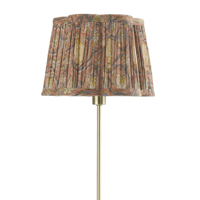 Lampshade Scallop with Tangier Pomegranate print in Rusty Red & Grey