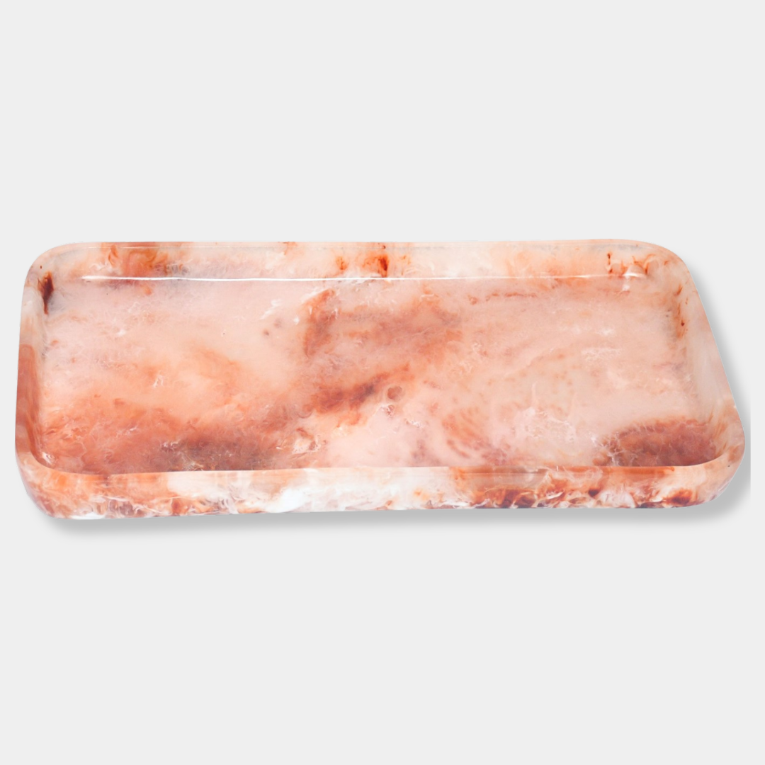 Bricka Creme/Röd Transparent