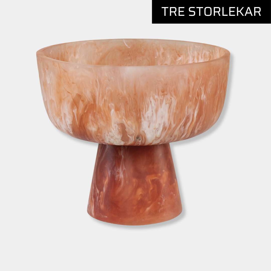 Skålar Creme/Röd på fot