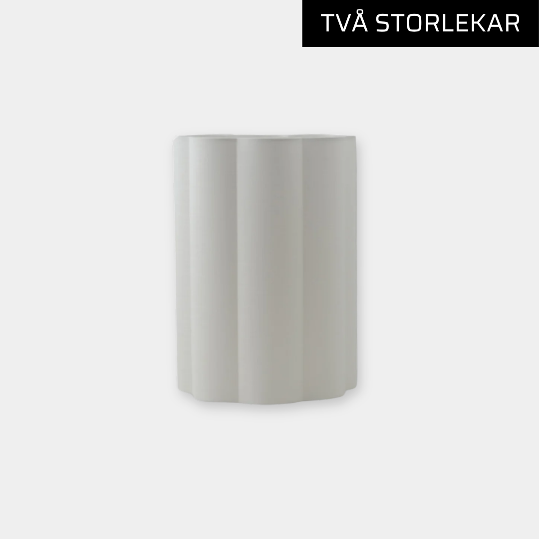 Lampskärm Flower Linne vit (H 28 cm/H 35 cm)