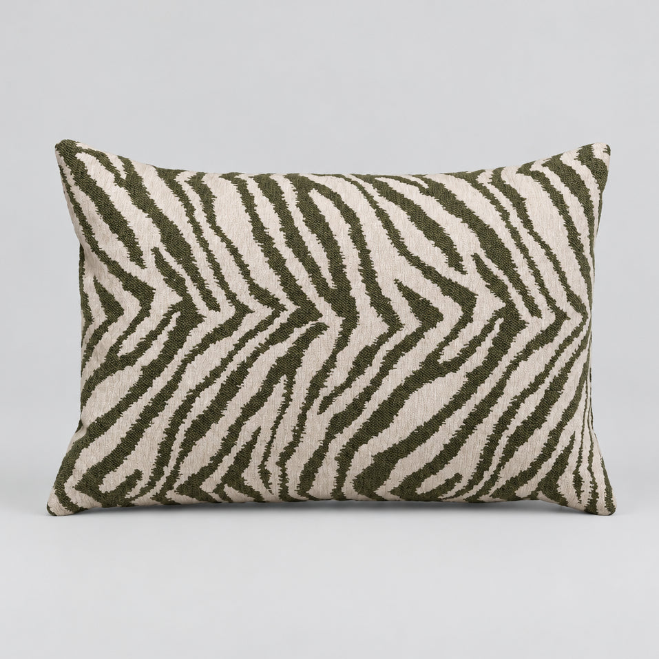 Kuddfodral Zebra Grönt/Vitt