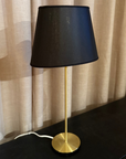 Lampfot Line Guld med Skärm Chintz Oval Svart/Guld H58 cm