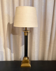 Lampfot Karl Låg Oxid/Svart med skärm Natur H65 cm
