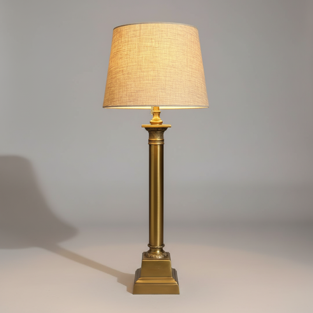 Lampfot Karl Låg Antik Mässing