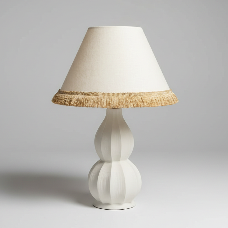 Lampfot Gusso Metall Vit H34 cm