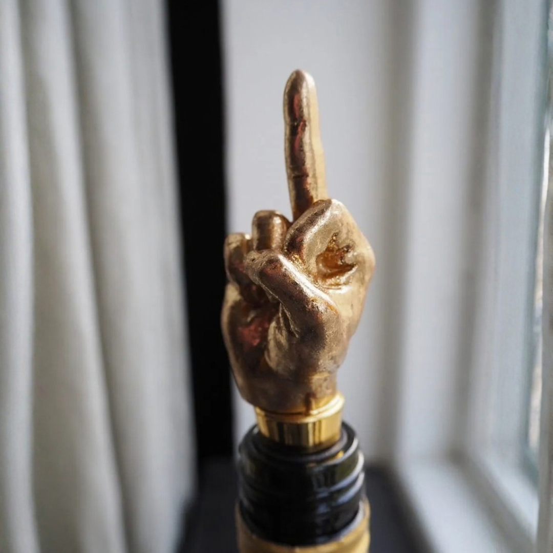 Dekorativ flaskkork - Finger guld