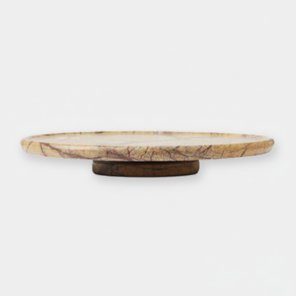 Roterande Fat Travertine Beige D30 cm