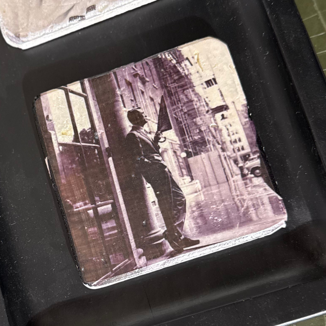 Glasunderlägg marmor James Dean