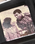 Glasunderlägg marmor Muhammed Ali & Michael Jackson