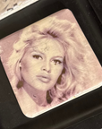 Glasunderlägg marmor Brigitte Bardot