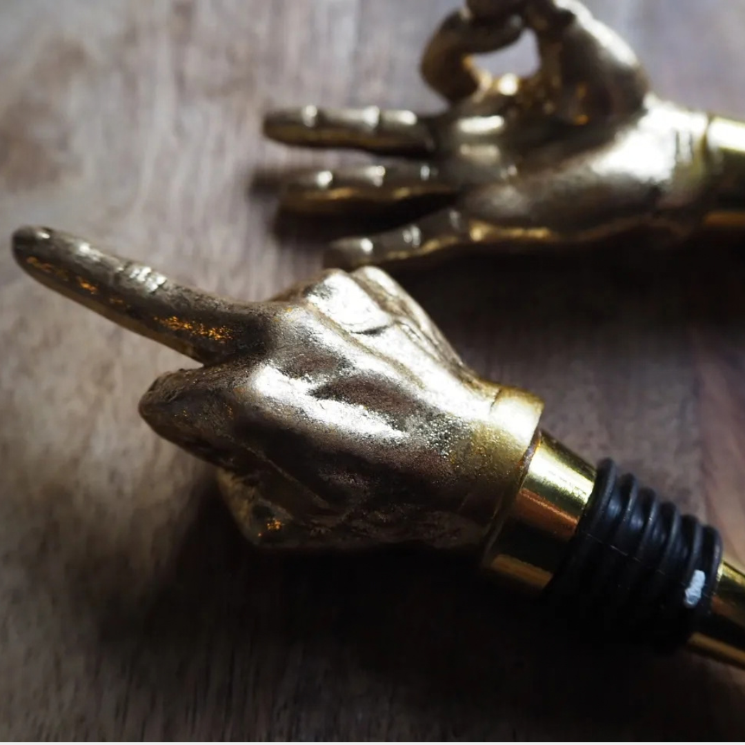 Dekorativ flaskkork - Finger guld