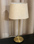 Lampfot Line guld med skärm Oval Natur H45 cm