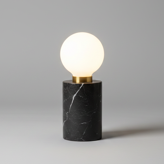 Bordslampa MARBLE svart silkesmatt