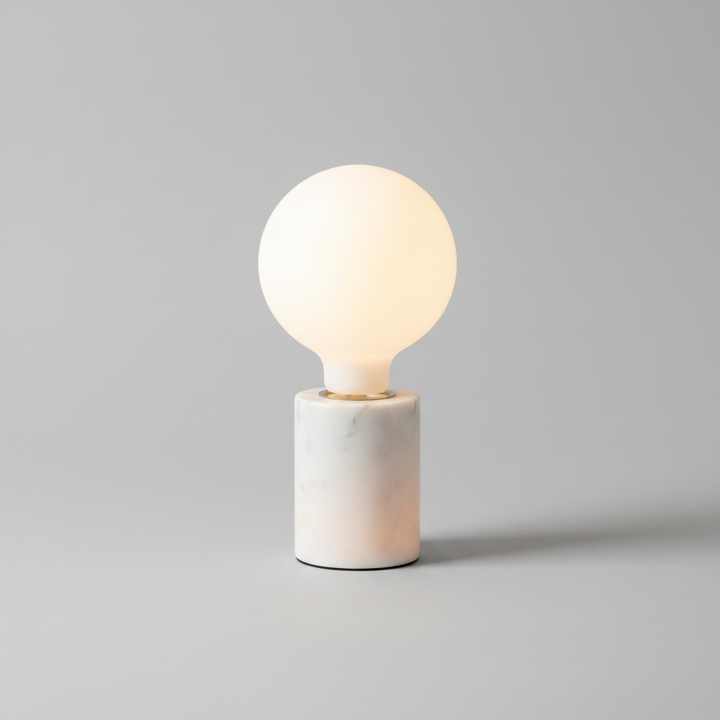Lysande bordsarmatur MARBLE vit silkesmatt