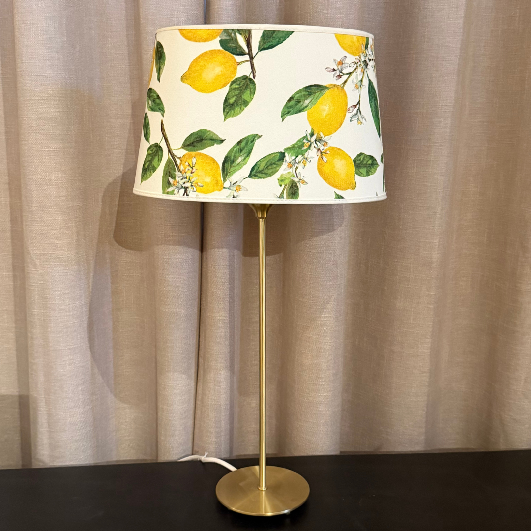Lampfot Line guld med Skärm Lemon Garden H59 cm