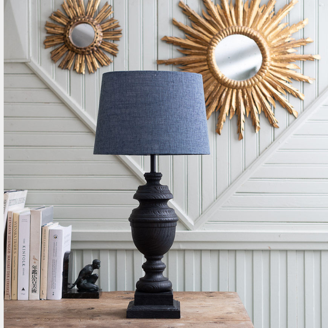 Lampskärm Alice oval Sambu blå D35 cm