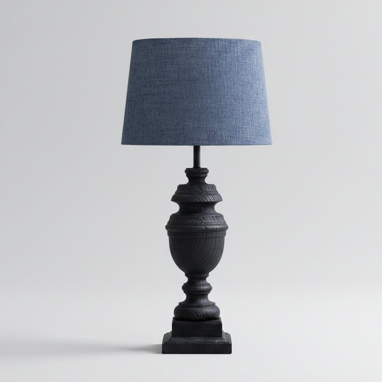 Lampskärm Alice oval Sambu blå D35 cm