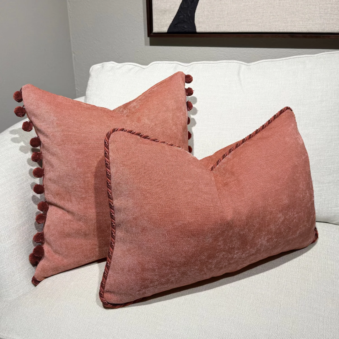 Kuddfodral Terracotta med keder