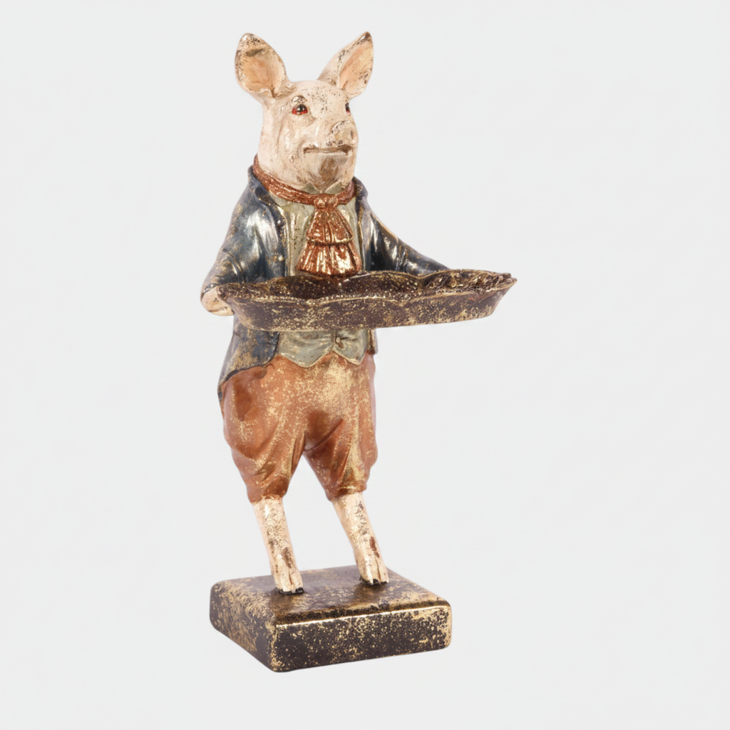 Gris med fat Resin - 28 cm