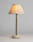 Lampfot Eris Travertin Antikmässing H42 cm