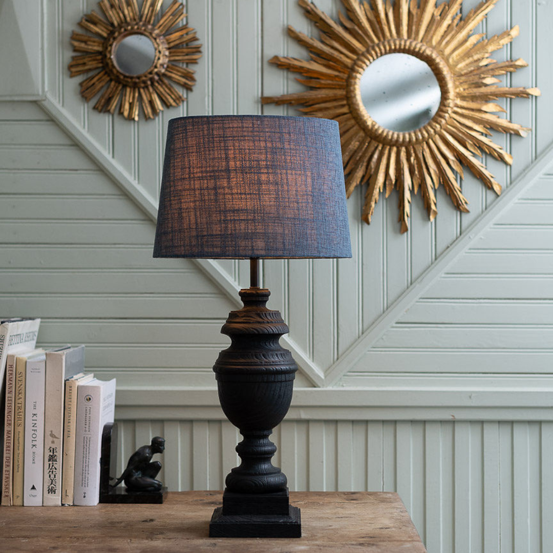 Lampskärm Alice oval Sambu blå D35 cm