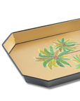 Bricka Handmålad Palm Guld