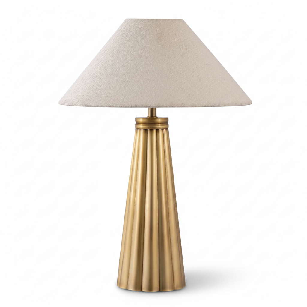 Bordslampfot Astor metall antik mässing H39