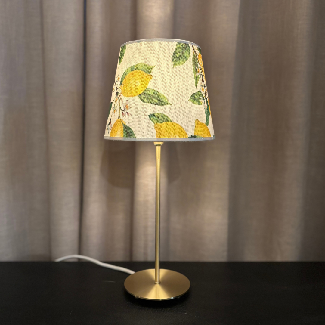Lampfot Line guld med Skärm Lemon Garden H45 cm