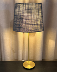 Lampfot Line Guld med skärm oval Sambu blå H60 cm